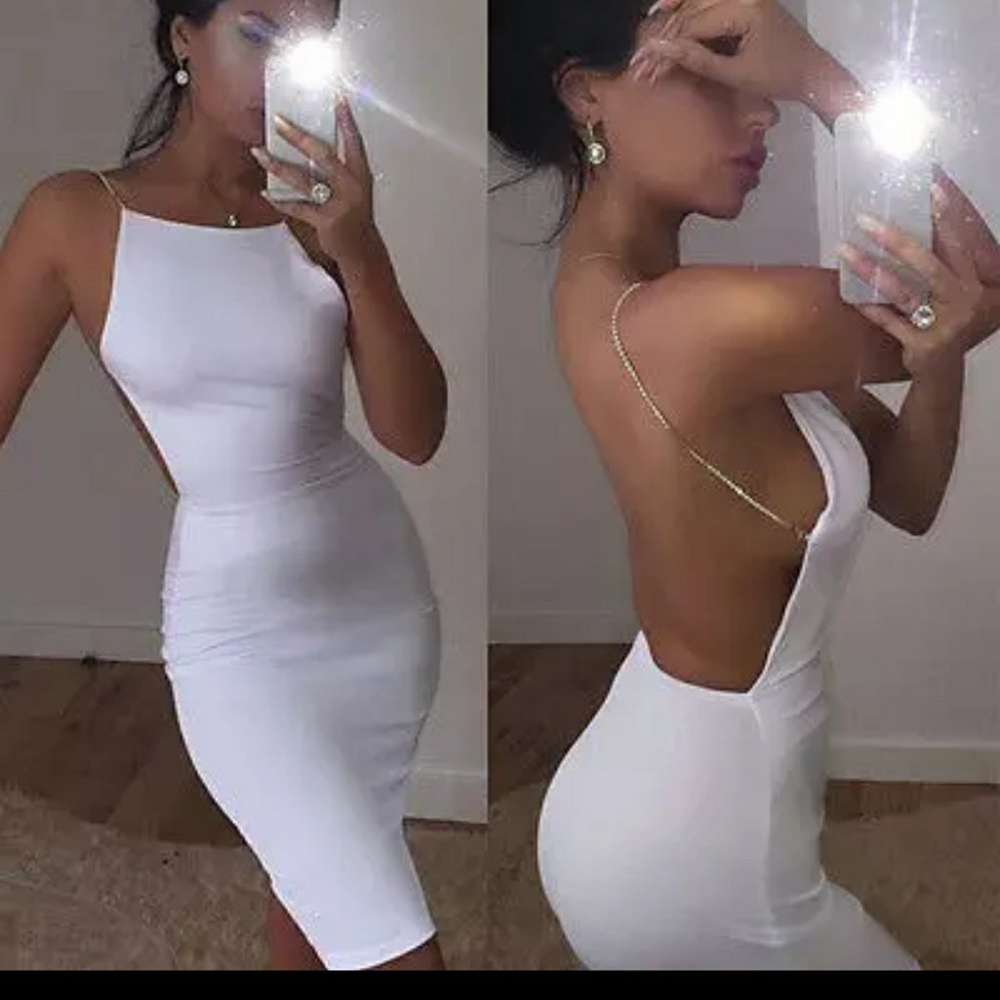 Sexy rhinestone back out dress